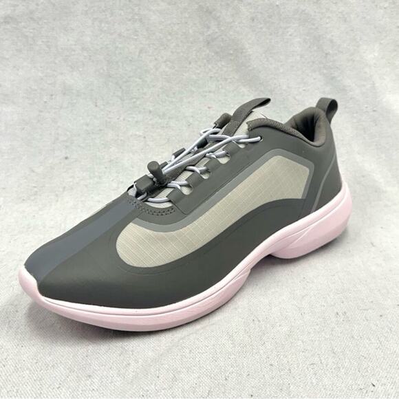 Vionic Guinn Bungee Lace Waterproof sneaker Grey Blush size 10 comfort New - Picture 1 of 16